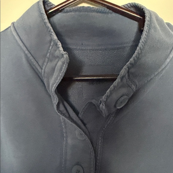 Blue Button-Up Sweatshirt - Picture 2 of 4